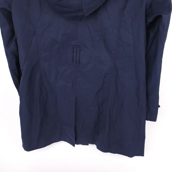 London Fog Coat Womens Medium Rain Trench Hooded Full Zip Button Long Jacket - Picture 6 of 8